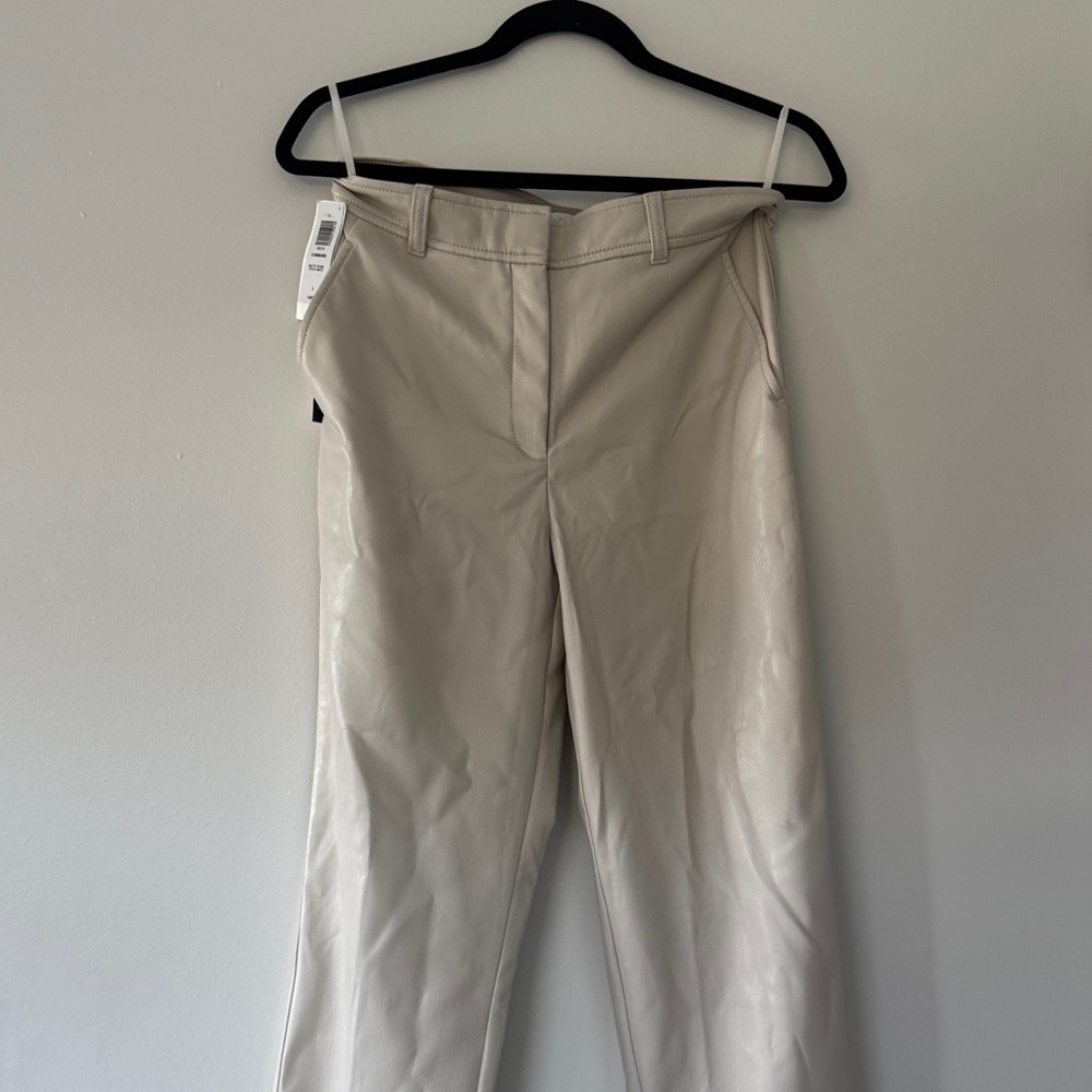 Brand new Aritzia leather Cream Women's Pants